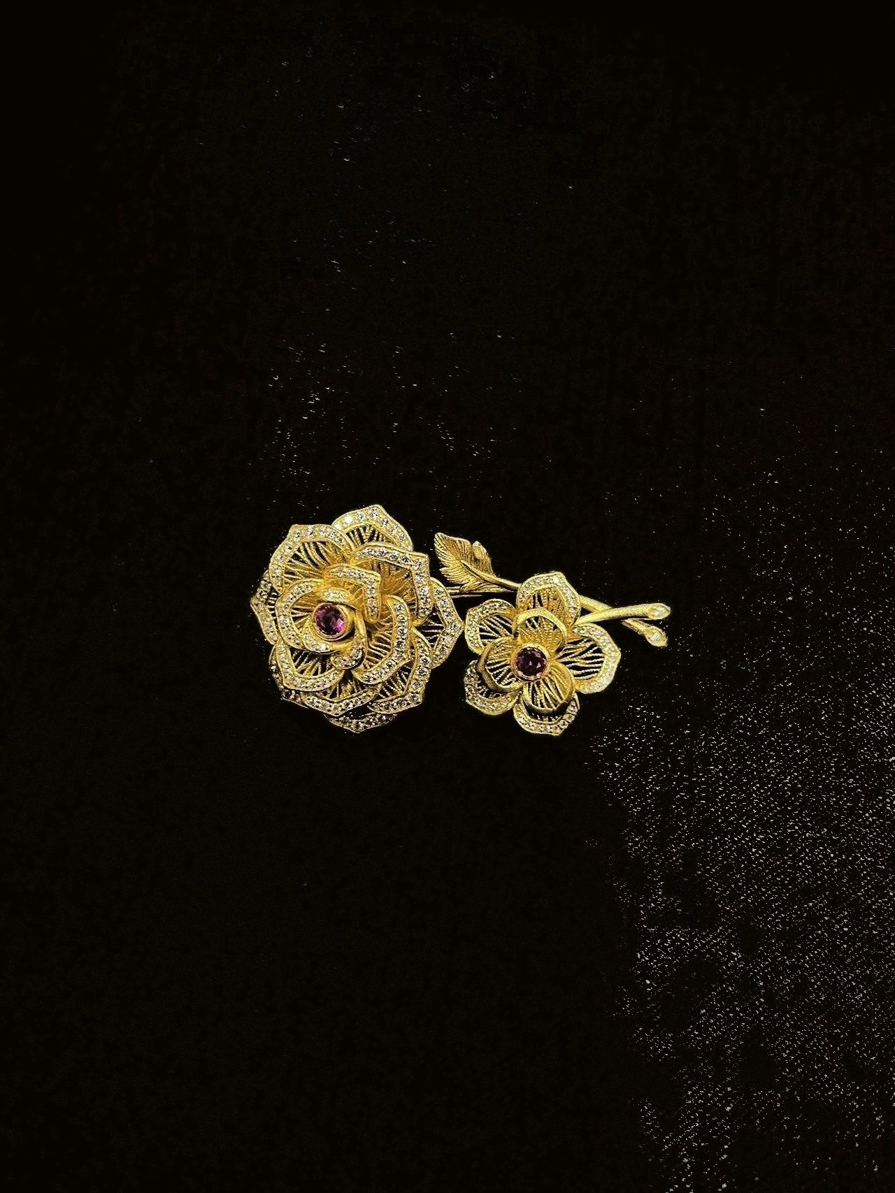花丝镶嵌作品 · 并蒂牡丹